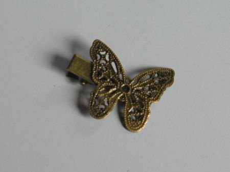filigree bronze butterfly clip - 1