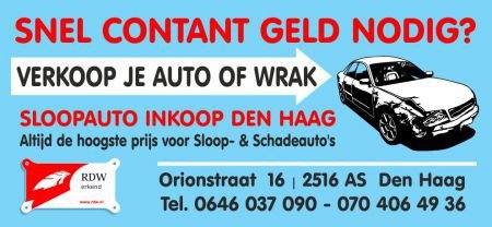 Sloopauto Den Haag direct contant geld voor u auto - 1