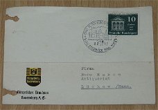 Briefkaart / Postkarte, Duitsland, met dag stempel, 1957.