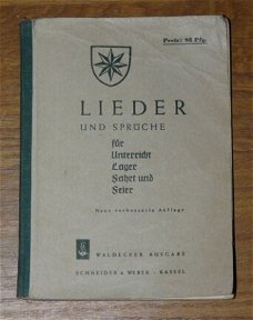 Boekje Liederen en Spreuken, voor Les, kamperen, Reizen en Feesten, Duits, 1954.
