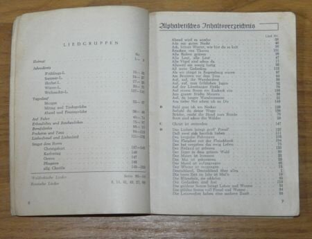 Boekje Liederen en Spreuken, voor Les, kamperen, Reizen en Feesten, Duits, 1954. - 4
