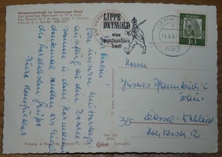 Postkaart / Postkarte, Cekade (Det 524 62/50), Hermannsdenkmal Teutoburger Wald, jaren'60. - 3