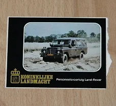 Sticker, Land Rover, Koninklijke Landmacht, jaren'80.(Nr.1)
