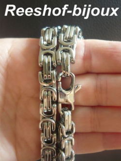 EDELSTALEN KONINGSARMBAND 6X6 MM DIV LENGTES