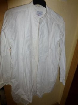 Wit katoenen overhemd voor onder het staande kraag uniform - 1