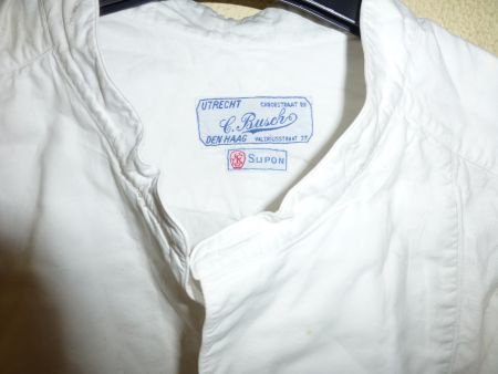 Wit katoenen overhemd voor onder het staande kraag uniform - 1