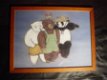 2 teddyberen tekeningen, in lijst achter glas, 43 x 39 cm - 1 - Thumbnail