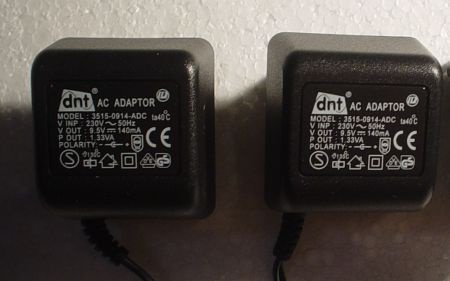 2 AC DC adaptors(220v -9,(5)v, 2 x9,5 v - 1