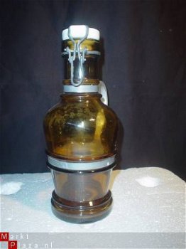 glazen bierkruik/metalen handvat beugelsluiting, 1ltr - 1