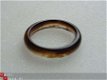 #75 Zwart-Bruinachtige Agaat Ring handgeslepen - 1 - Thumbnail