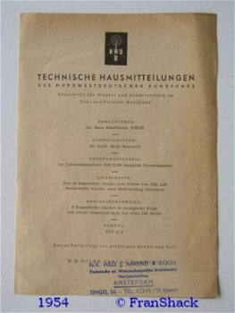 [1954] Informatie folder, Radioblad, NWDR. - 1