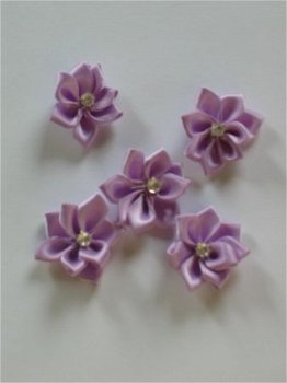 10 satin flowers purple - 1