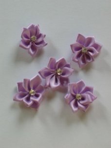 10 satin flowers purple