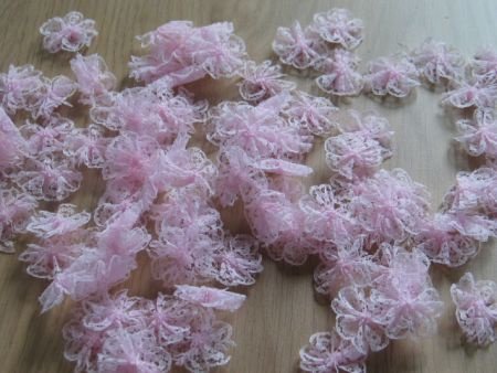 10 rosettes pink 3.3 cm - 1