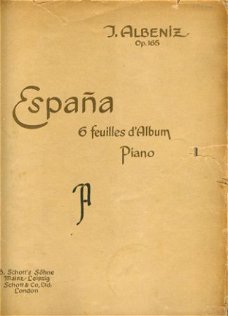 Albaniz, J; Espana. 6 Feuilles d'Album Piano