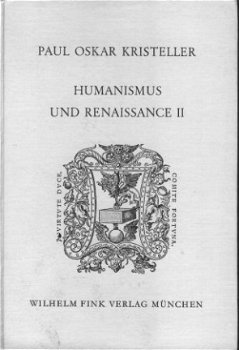 Kristeller, Paul Oskar; Humanismus und Renaissance 1 und 2 - 1