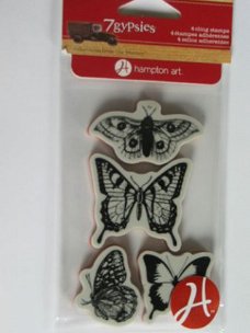 7-gypsies cling mounted stamp butterfly