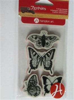 7-gypsies cling mounted stempel butterfly - 1