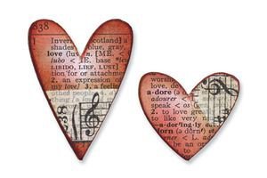 5x Tim Holtz movers&shapes chipboard hearts set - 1