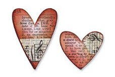 5x Tim Holtz movers&shapes chipboard hearts set
