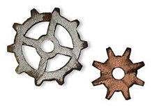 5x Tim Holtz movers&shapes chipboard gears