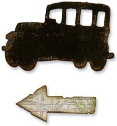 5x Tim Holtz movers&shapes chipboard old jalopy&arrow - 1