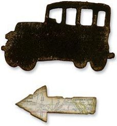 5x Tim Holtz movers&shapes chipboard old jalopy&arrow