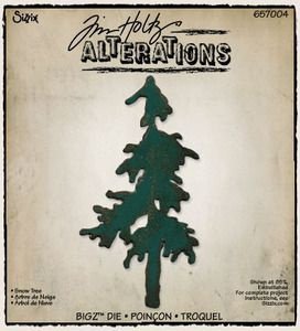 3x Tim Holtz bigz chipboard pine tree - 1