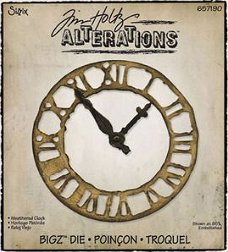 3x Tim Holtz bigz chipboard weathered clock