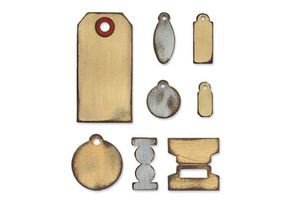 3x Tim Holtz bigz chipboard tiny tabs&tags - 1