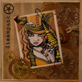 Mannenkaart 53: Steampunk Sally met tag (onbeschreven) - 1