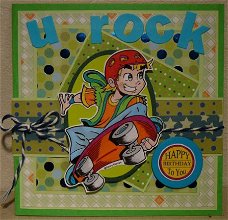 Mannenkaart 55: U rock (jongen op skateboard)