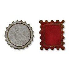 Tim Holtz alterations movers&shapes bottle caps&stamp