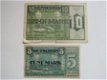 Twee noodgeldbiljetten Muhlhausen 5 en 10 Mark - 1 - Thumbnail