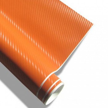 Rol Carbonfolie Oranje - 200x152cm in koker - 1