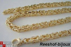 KONINGSKETTING ZWAAR GOUD PLATED, 70cm 6X6 MM 115 GR.