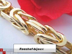 KONINGSKETTING, ZWAAR GOUD PLATED, 60cm 5X5 MM 70 GR.