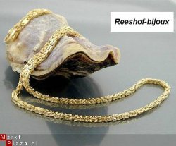 KONINGSKETTING, ZWAAR GOUD PLATED, 60cm 3X3 MM 27 GRAM