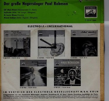 EP single Paul Robeson, jr'50, gst, ned. pers,electrola - 1