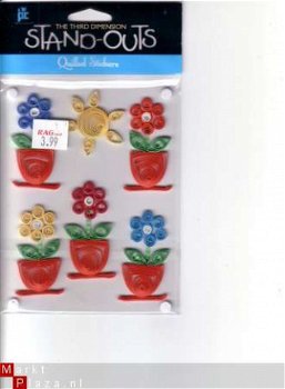 PC stand-outs quilled stickers bloemen - 1