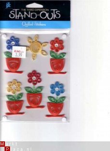 PC stand-outs quilled stickers bloemen