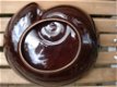 Vintage bruine sierschaal met vlammen en 3D cirkel jaren 50 - 1 - Thumbnail