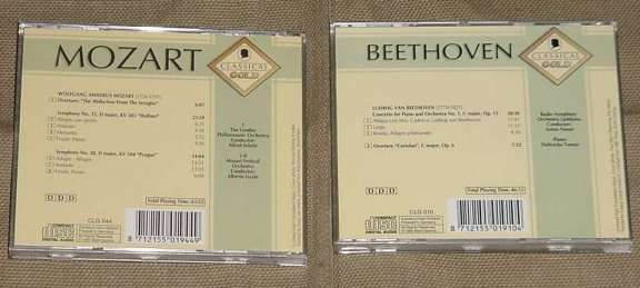 Mozart & Beethoven Klassiek CD's, Classical Gold, origineel. - 3