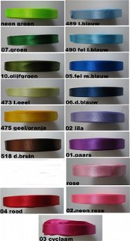 satijnlint 12/13 mm in div. kleuren.prijs is p.meter - 1