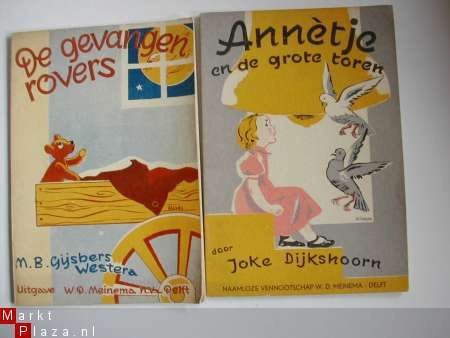 2 oude kinderboekjes Annétje en de grote toren Meinema - 1