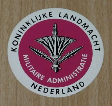 Sticker, Militaire Administratie, Koninklijke Landmacht (Nr.11), jaren'80.(Nr.1) - 0