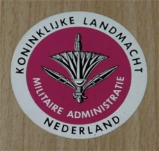 Sticker, Militaire Administratie, Koninklijke Landmacht (Nr.11), jaren'80.(Nr.1)