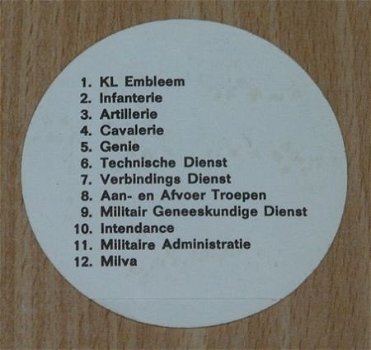 Sticker, Militaire Administratie, Koninklijke Landmacht (Nr.11), jaren'80.(Nr.1) - 1