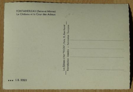 Postkaart, Yvon, Fontainebleau Le Chateau (3322), jaren'50. - 2