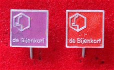 2x De Bijenkorf (paars en rood)